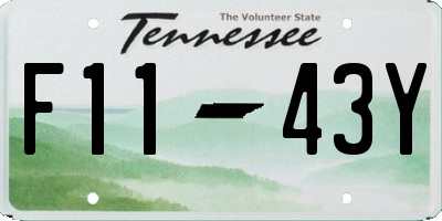 TN license plate F1143Y
