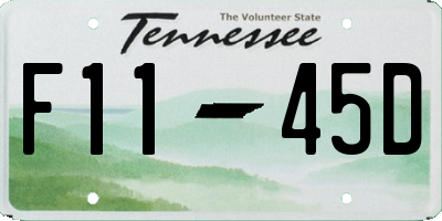 TN license plate F1145D