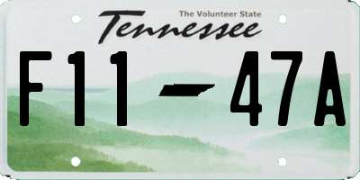TN license plate F1147A