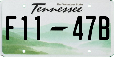 TN license plate F1147B