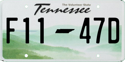 TN license plate F1147D