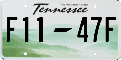 TN license plate F1147F