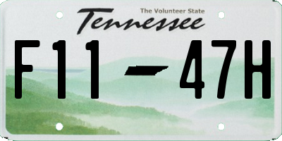 TN license plate F1147H