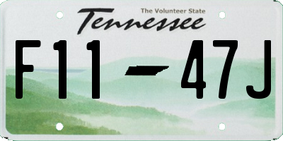 TN license plate F1147J