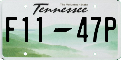 TN license plate F1147P