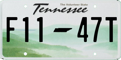 TN license plate F1147T