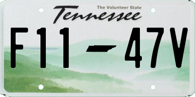 TN license plate F1147V