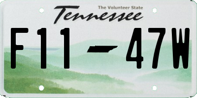 TN license plate F1147W