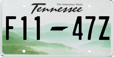 TN license plate F1147Z