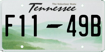 TN license plate F1149B