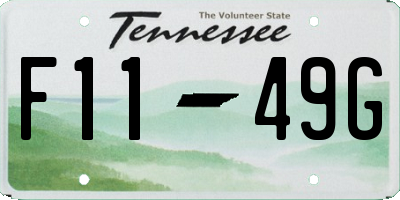 TN license plate F1149G