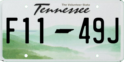 TN license plate F1149J