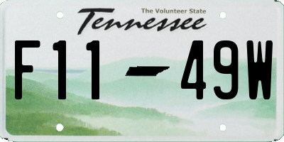 TN license plate F1149W