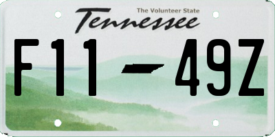 TN license plate F1149Z