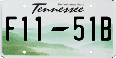 TN license plate F1151B
