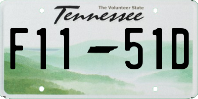 TN license plate F1151D