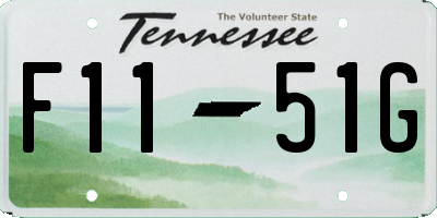 TN license plate F1151G