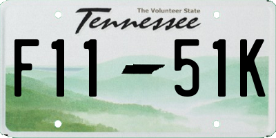 TN license plate F1151K