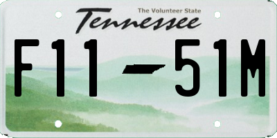 TN license plate F1151M