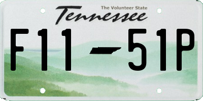 TN license plate F1151P