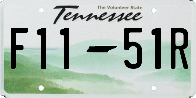 TN license plate F1151R