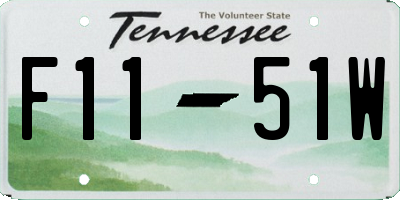 TN license plate F1151W