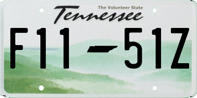 TN license plate F1151Z