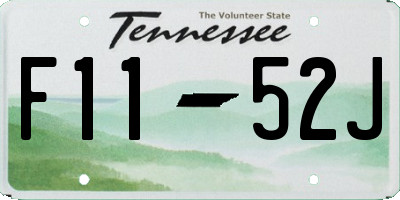 TN license plate F1152J