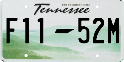 TN license plate F1152M
