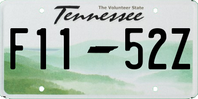 TN license plate F1152Z