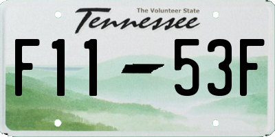 TN license plate F1153F