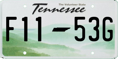 TN license plate F1153G