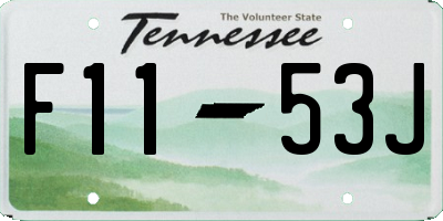 TN license plate F1153J