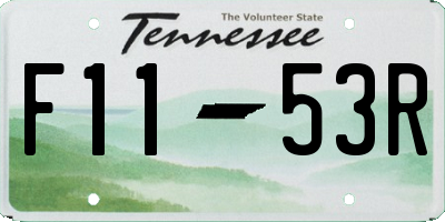 TN license plate F1153R
