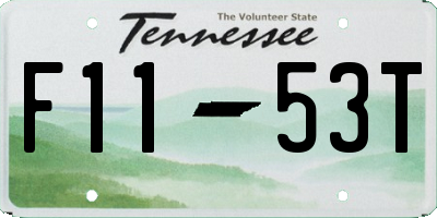 TN license plate F1153T