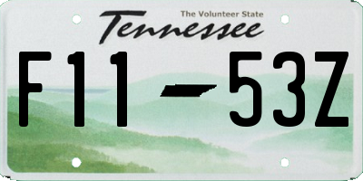 TN license plate F1153Z