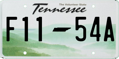 TN license plate F1154A