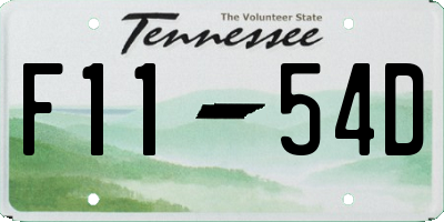 TN license plate F1154D