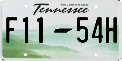 TN license plate F1154H