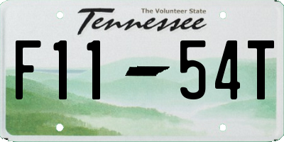 TN license plate F1154T