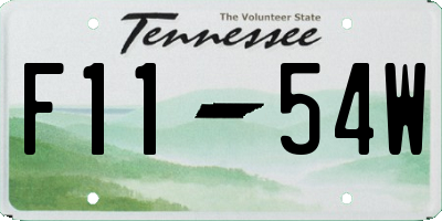 TN license plate F1154W