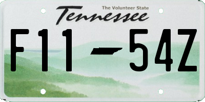 TN license plate F1154Z