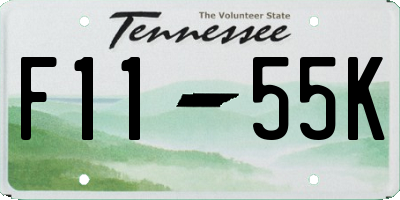 TN license plate F1155K