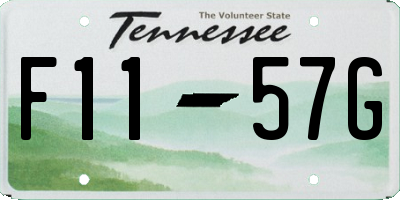 TN license plate F1157G