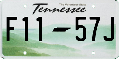 TN license plate F1157J