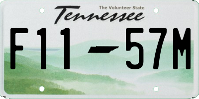 TN license plate F1157M