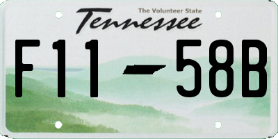 TN license plate F1158B