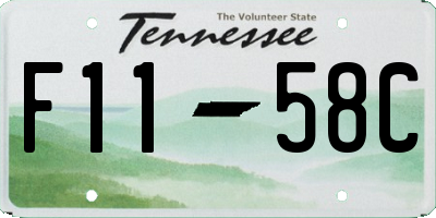 TN license plate F1158C