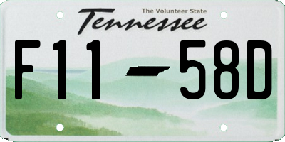 TN license plate F1158D