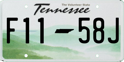 TN license plate F1158J